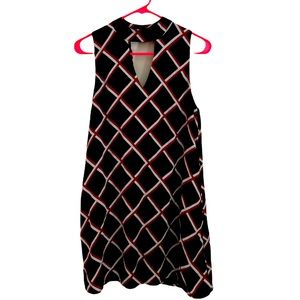 Fun Black, Red & White Dress - Sleeveless - Lined - Size Medium Y2K